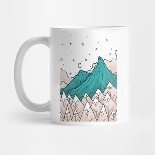 Twin turquoise peaks Mug